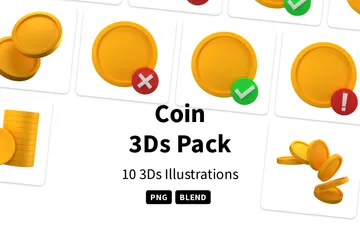 Pièce de monnaie Pack 3D Icon