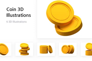 Pièce de monnaie Pack 3D Illustration