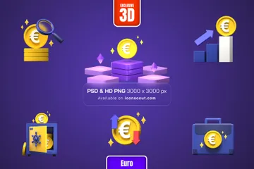 Pièce en euros Pack 3D Illustration