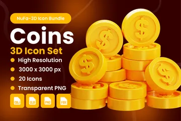 Pièces de monnaie Pack 3D Icon