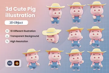 Pig 3D Illustration Pack