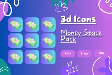 Pila de dinero Paquete de Icon 3D