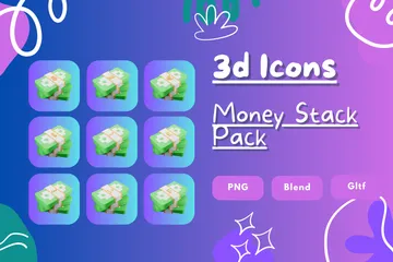 Pilha de dinheiro Pacote de Icon 3D