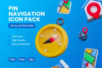 Pin-Navigation 3D Icon Pack