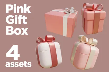 Pink Gift Box 3D Icon Pack