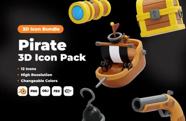 Pirata Pacote de Icon 3D