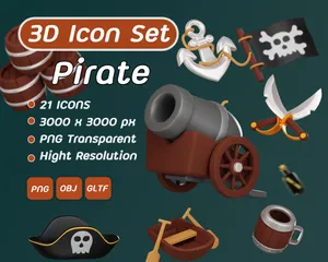 Piratas Pacote de Icon 3D