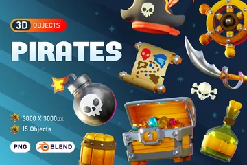 Piratas Pacote de Icon 3D