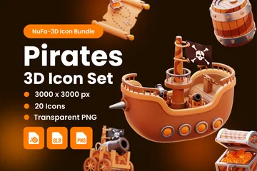 Piratas Pacote de Icon 3D