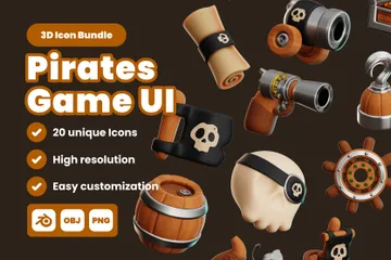 Pirates Game UI 3D Icon Pack