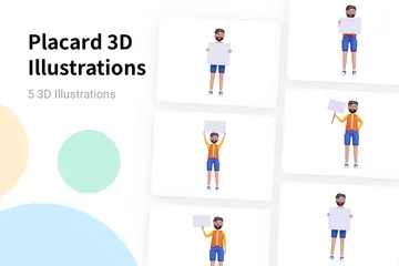Placard Pack 3D Illustration