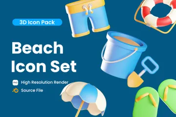 Plage Pack 3D Icon