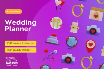 Planejador de casamento Pacote de Icon 3D