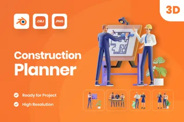 Planejador de construção Pacote de Illustration 3D