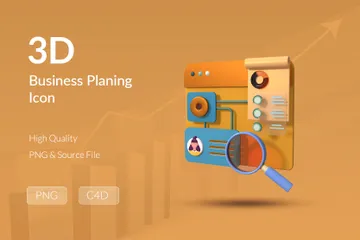 Planejamento de negócios Pacote de Icon 3D