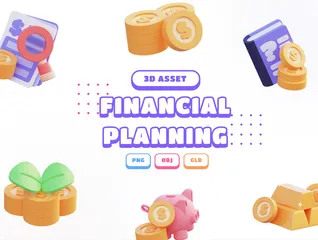 Planejamento financeiro Pacote de Icon 3D
