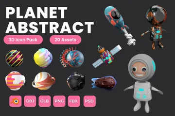 Planet abstrakt 3D Icon Pack