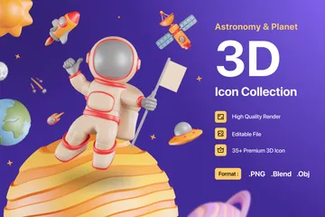 Planet & Astronomy 3D Icon Pack