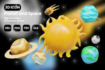 Planet und Weltraum 3D Icon Pack