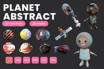 Planeta abstracto Paquete de Icon 3D