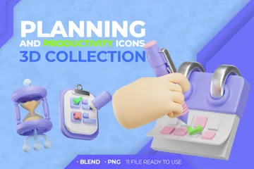 Planification et productivité Pack 3D Icon