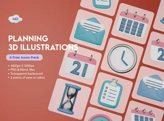 Free Planning 3D Icon Pack