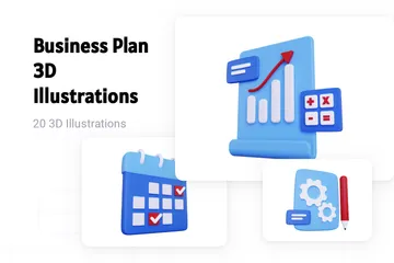 Plano de negócios Pacote de Illustration 3D