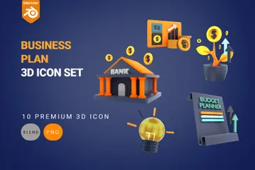 Plano de negócios Pacote de Icon 3D