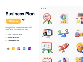 Plano de negócios Pacote de Icon 3D