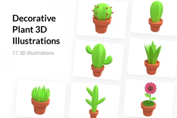 Planta decorativa Paquete de Illustration 3D