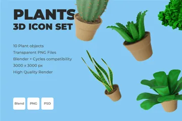 Plantas y flores Paquete de Icon 3D