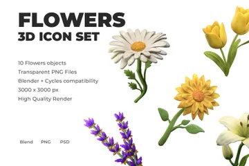 Plantes et fleurs Pack 3D Icon