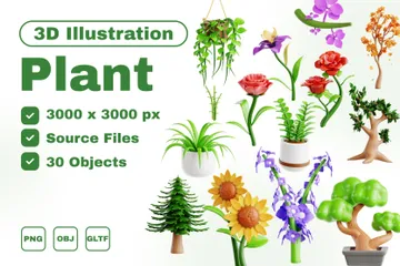 Plants 3D Icon Pack