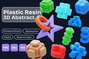 Plastic Resin Abstract 3D Icon Pack