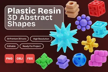 Resumo de resina plástica Pacote de Icon 3D