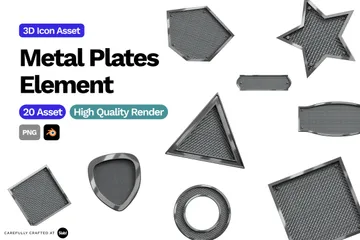 Plat en argent Pack 3D Icon