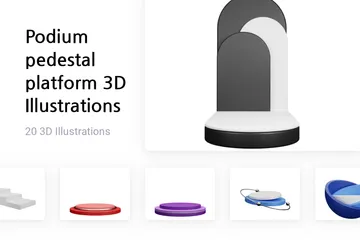 Plataforma de pedestal de podio Paquete de Illustration 3D