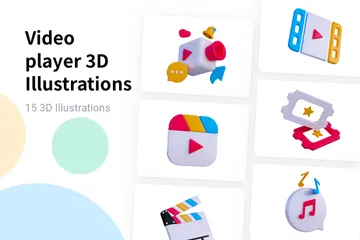 Reprodutor de vídeo Pacote de Illustration 3D