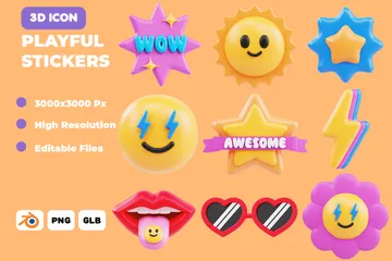 Playful Stickers 3D Icon Pack