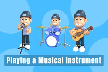Playing A Musical Instrument 3D Illustration Pack