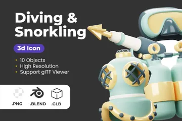 Plongée et snorkeling Pack 3D Icon