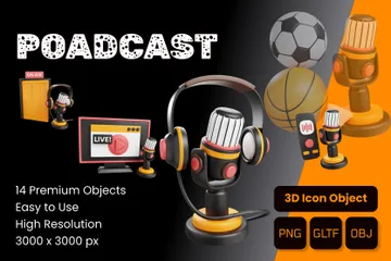 Poadcast 3D Icon Pack