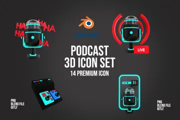 Podcast Pacote de Icon 3D