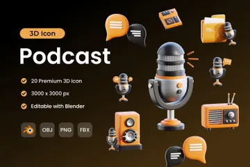 Podcast Paquete de Icon 3D