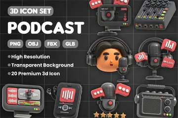 Podcast Paquete de Icon 3D