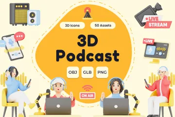 Podcast 3D Icon Pack