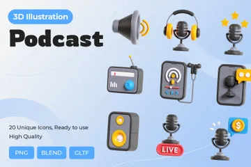 Podcast 3D Icon Pack