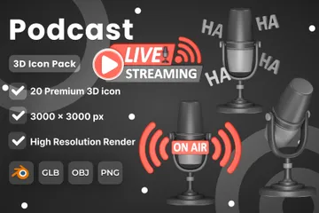 Podcast 3D Icon Pack