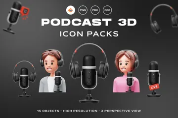 Podcast 3D Icon Pack