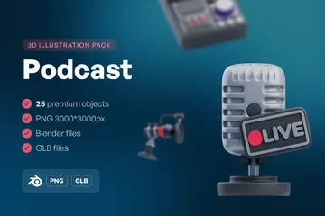 Podcast 3D Icon Pack